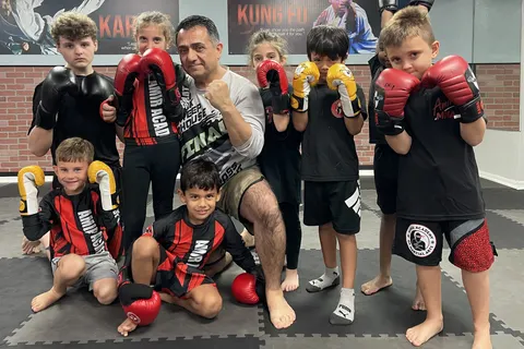 Kids MMA training at Amir Academy